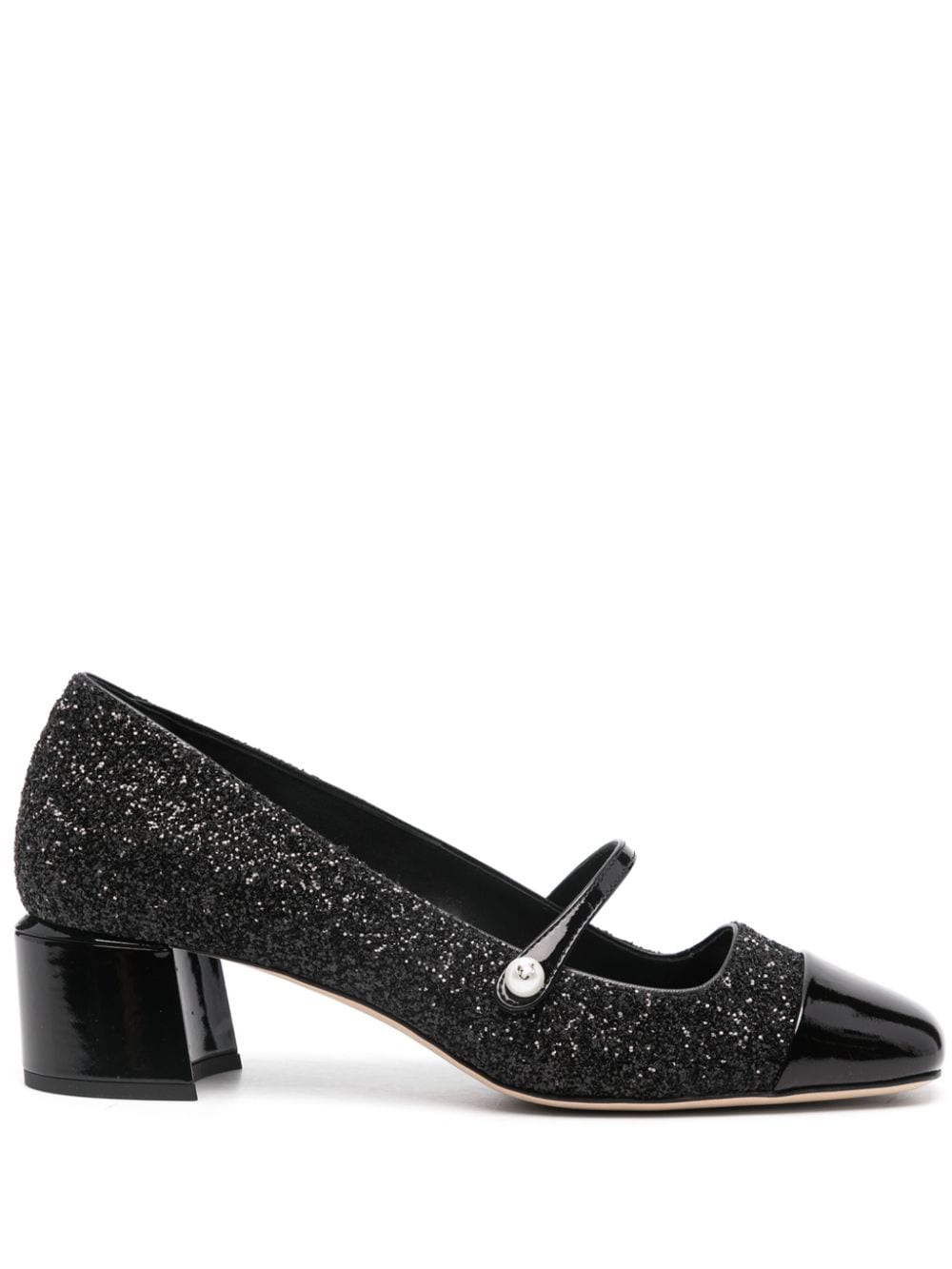 ELISA45JBZBLACKBLACK ELISA 45 GLITTERED 레더 펌프스